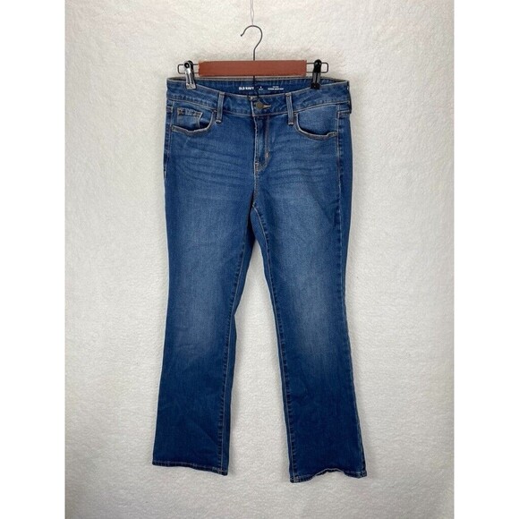 Old Navy Kicker Bootcut Jeans Women’s Size 6 Long Blue Mid Rise Medium Wash - Picture 1 of 7